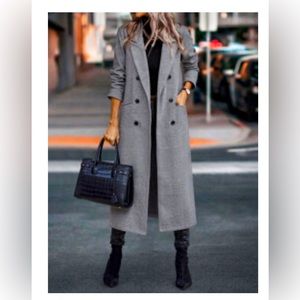 Shein Long Herringbone Coat